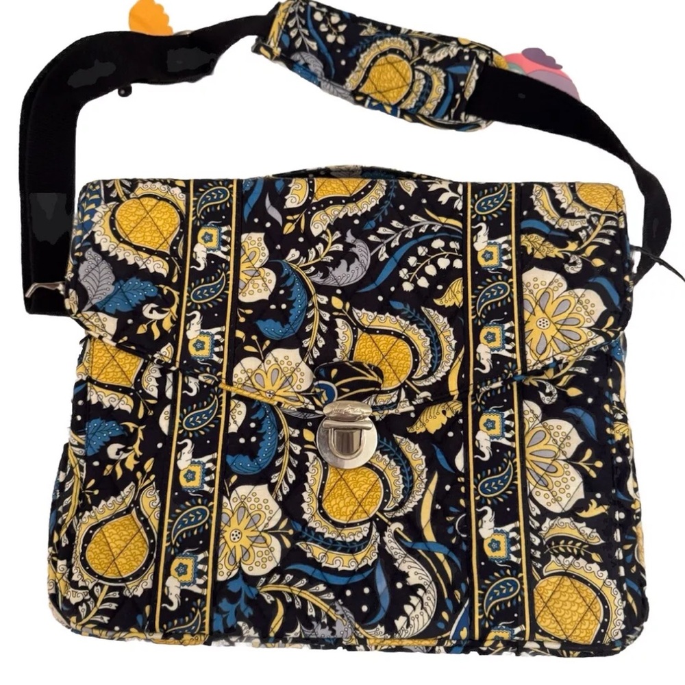 Vera Bradley Ellie Blue crossbody attaché / book / computer bag retired